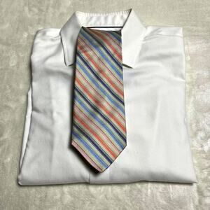 Vintage 70's Tie 58" x 3.5" Ken's Spring Easter Diagonal Stripes Fun Seasonal